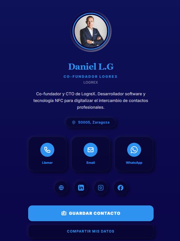 Perfil digital de empleado en LogreX